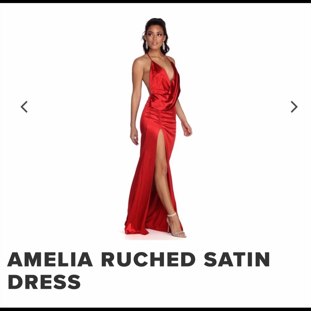 Windsor Amelia Satin Red Dress